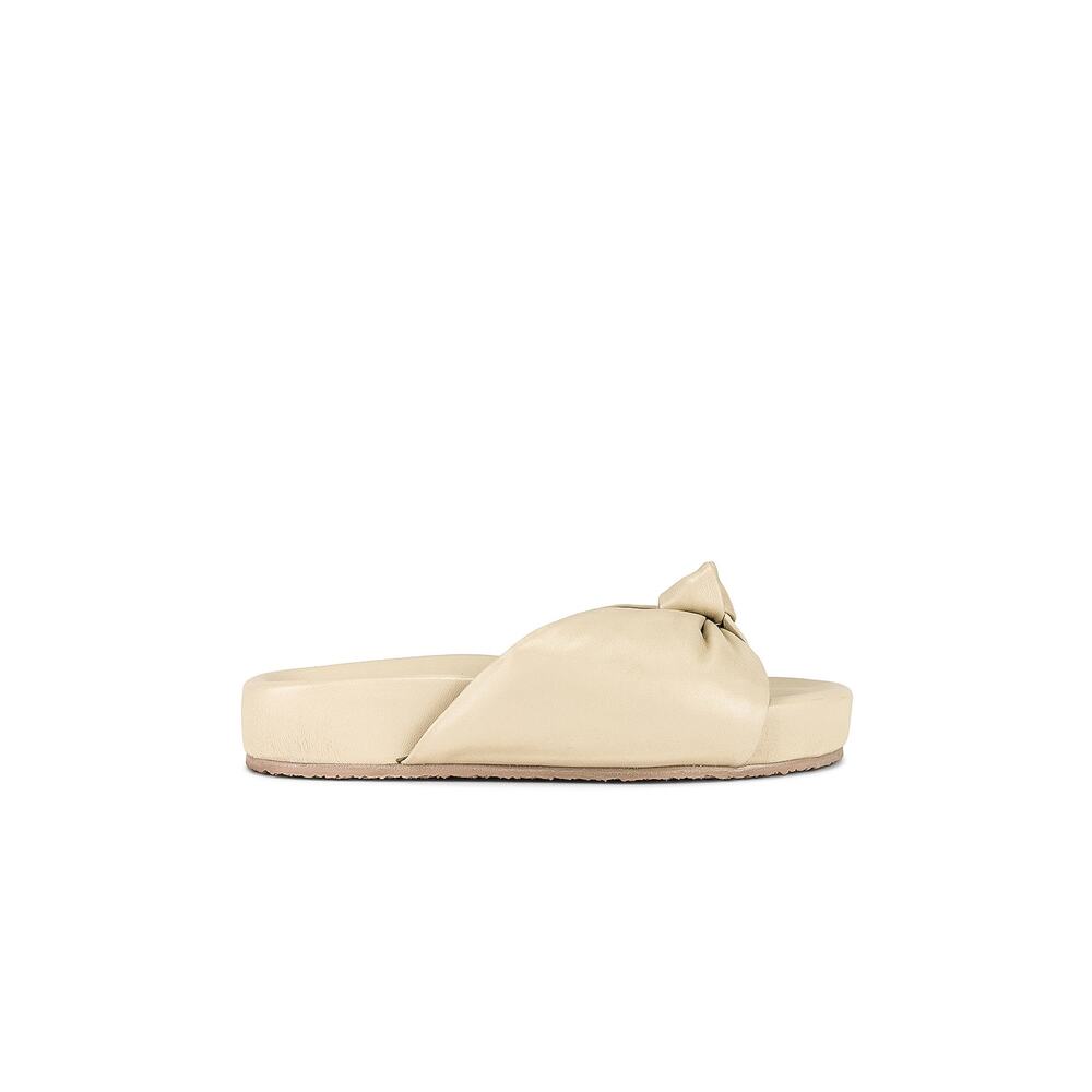 Seychelles Set The Tone White Leather Slide Size 6